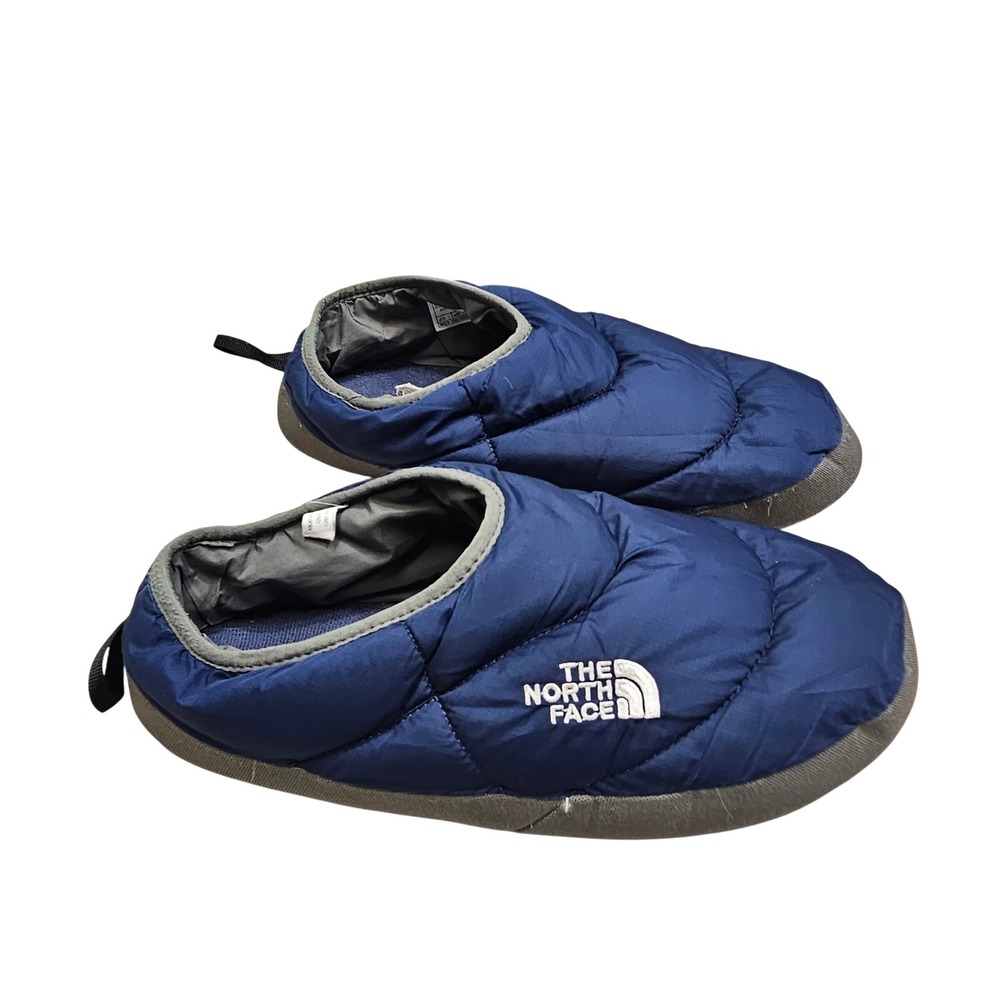 The North Face Thermoball Traction Mule Slippers Mens L Blue Puffer Quilted Cozy